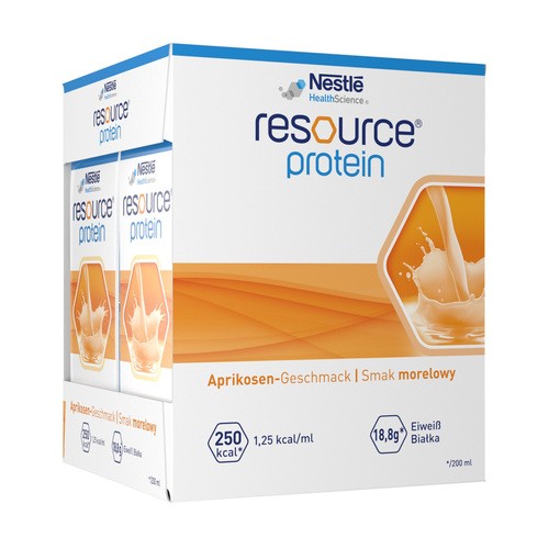 Resource Protein, preparat odżywczy, smak morelowy, 4 x 200 ml