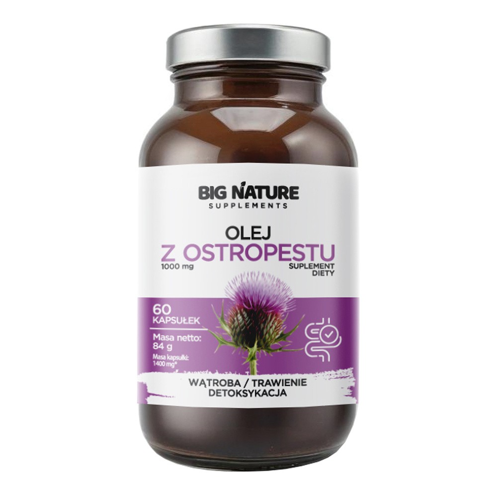 Big Nature Olej z ostropestu - suplement diety 60 kaps. - suplement