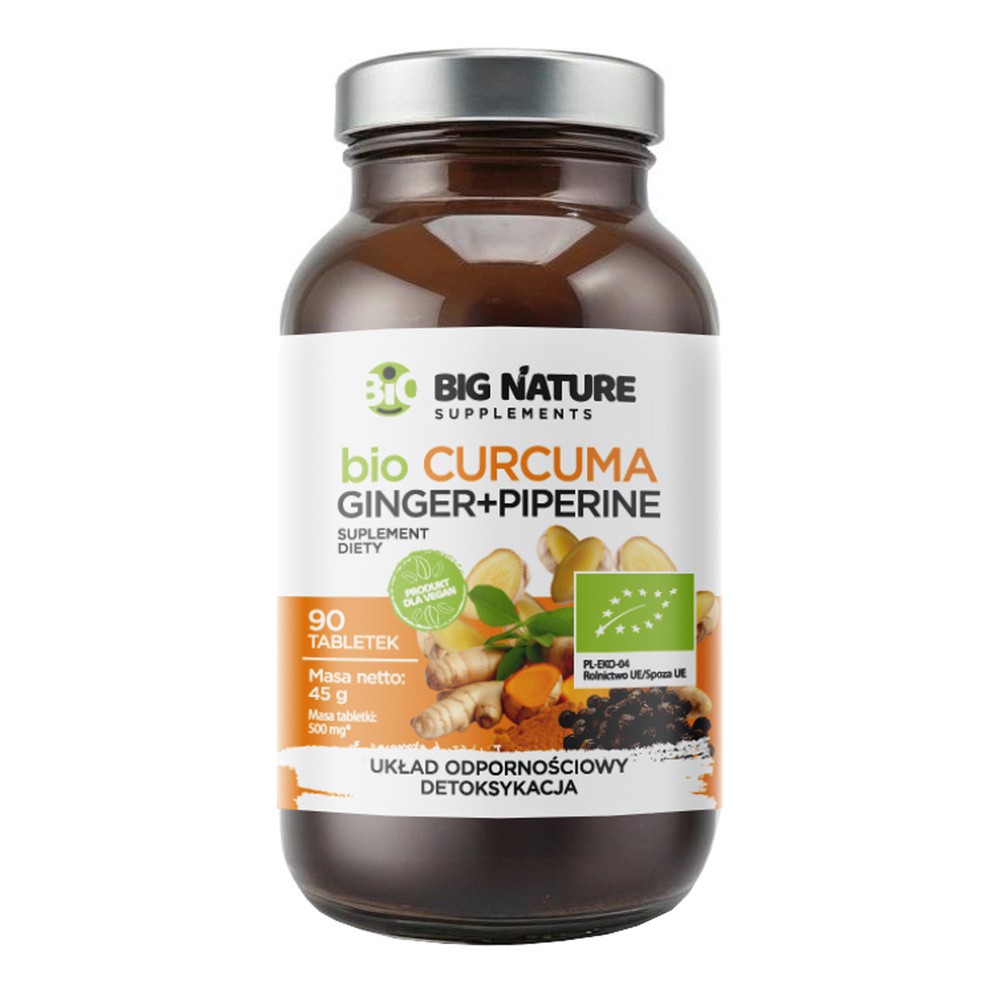 Big Nature Bio Curcuma Ginger + Piperine, 90 tabletek
