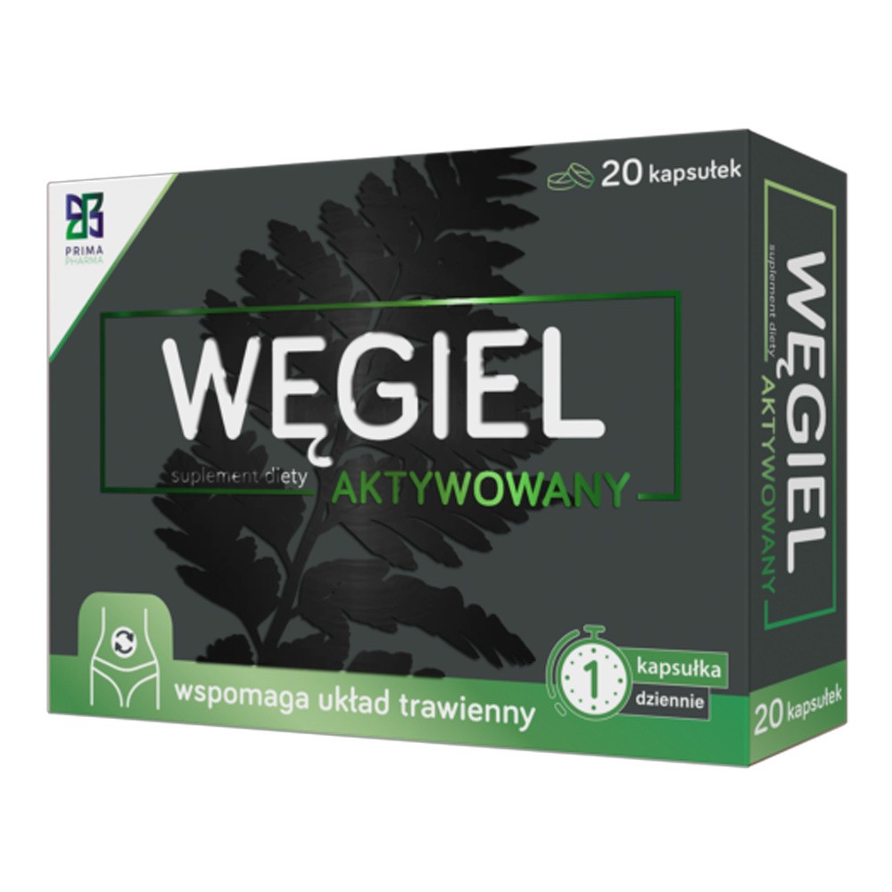 Prima Pharma Węgiel aktywowany, 20 kapsułek