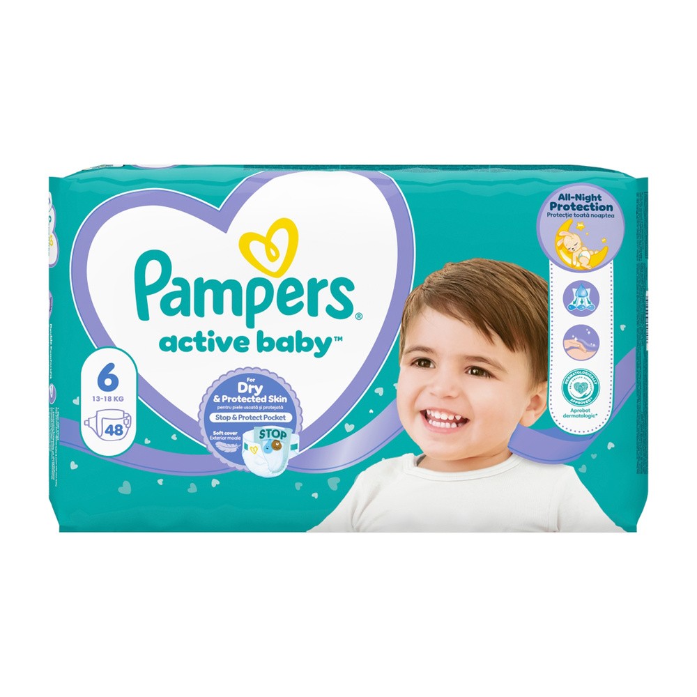 Pampers Active Baby 6 Pieluszki 13-18 kg, 48 szt.