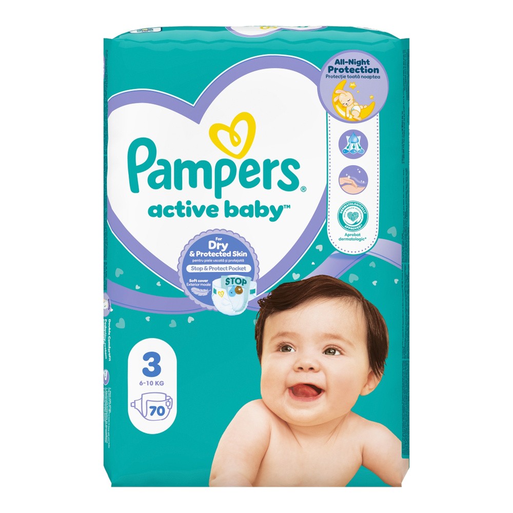 Pampers Active Baby 3 Pieluszki 6-10 kg, 70 szt.
