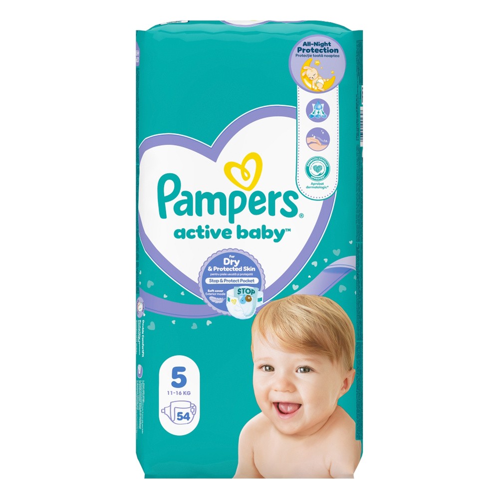 Pampers Active Baby 5 Pieluszki 11-16 kg, 54 szt.