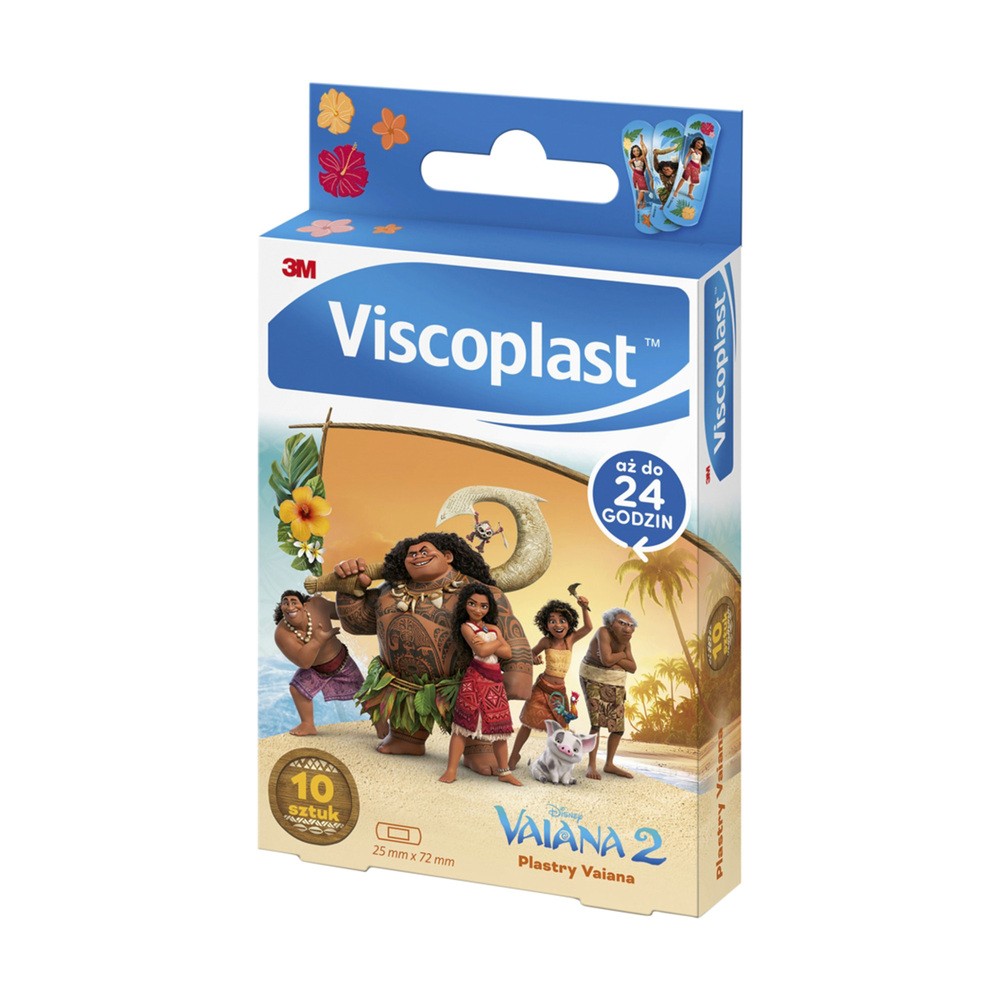 Viscoplast, Plastry Vaiana, 72 mm x 25 mm, 10 sztuk