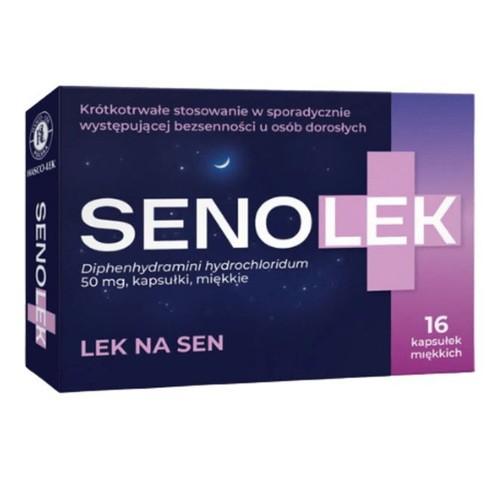 Senolek 50 mg, 16 kapsułek - lek na sen