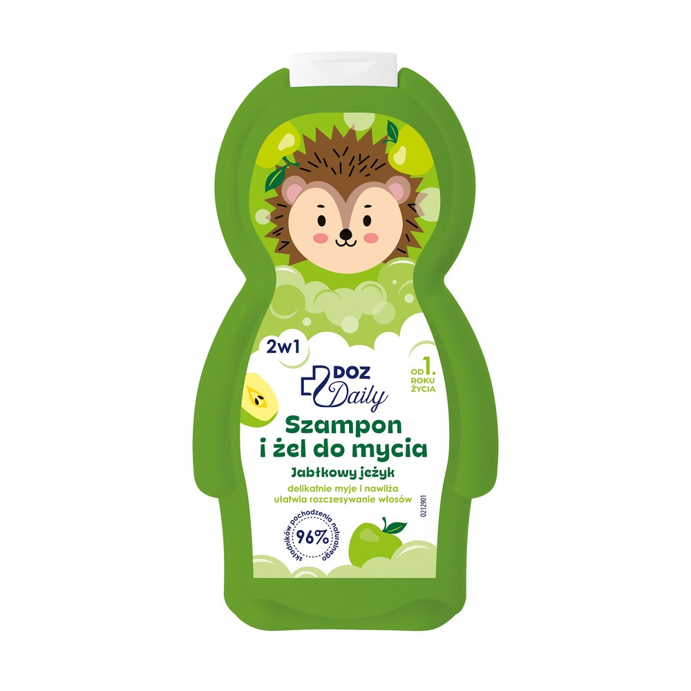 DOZ Daily, szampon i żel do mycia 2w1, jabłkowy jeżyk, 350 ml