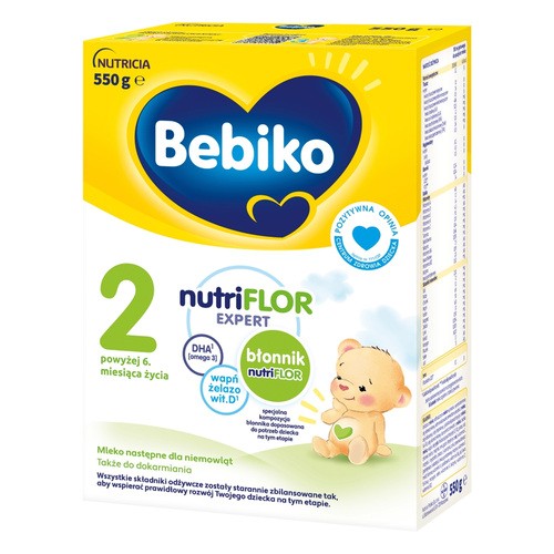 Bebiko NutriFlor Expert 2 mleko następne dla niemowląt po 6 miesiącu życia 550 g