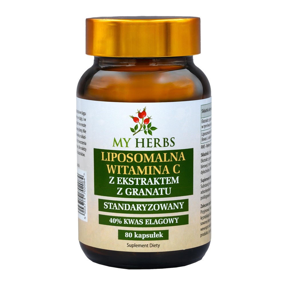My Herbs Liposomalna Witamina C z ekstraktem z granatu, kapsułki, 80 szt.