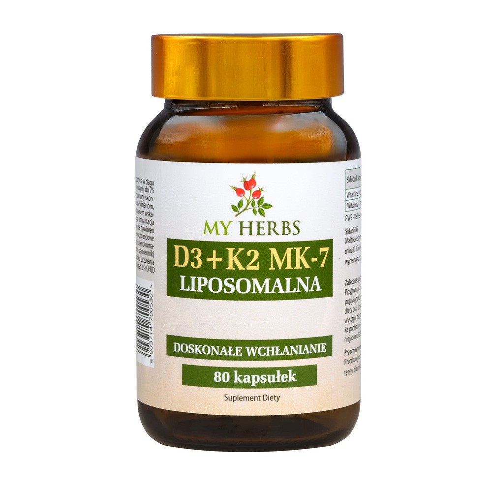 Bio Herbs, Liposomalna Witamina D3+K2 MK-7 Super Wchłanianie