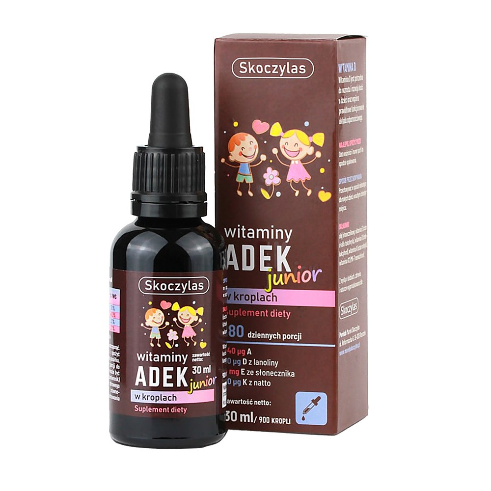 Skoczylas Witaminy ADEK Junior dla Dzieci w Kroplach 30 ml Krople Skoczylas SKO-040