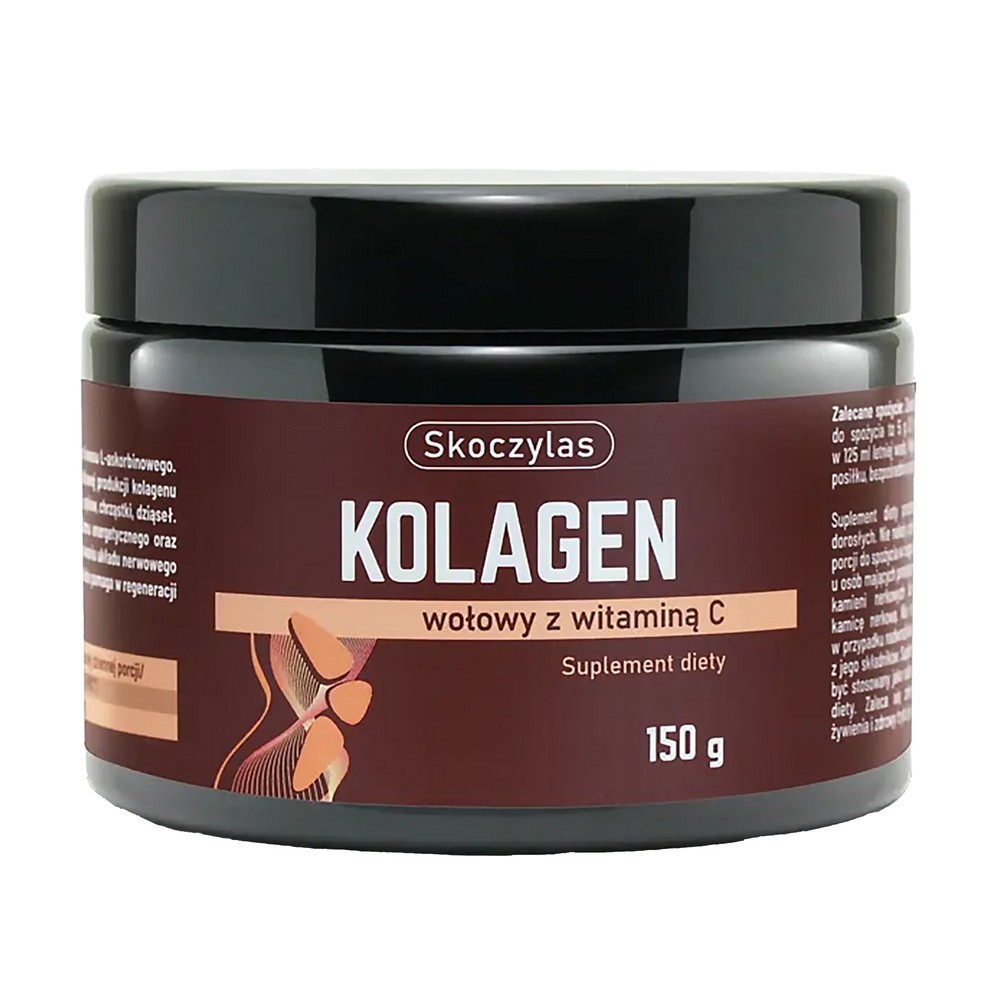 Skoczylas Kolagen wołowy z witaminą C, proszek, 150 g