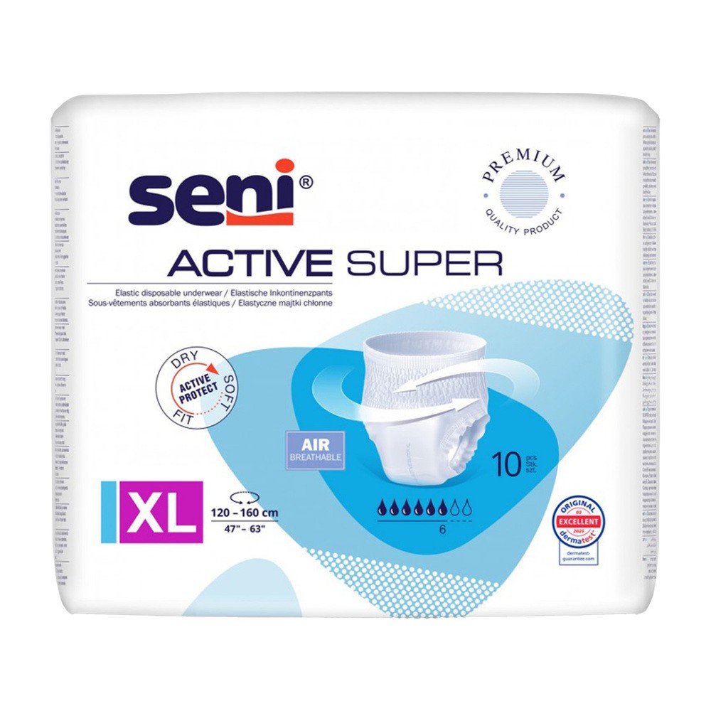 Seni Active Super, majtki chłonne, XXL, 140-190 cm, 10 sztuk