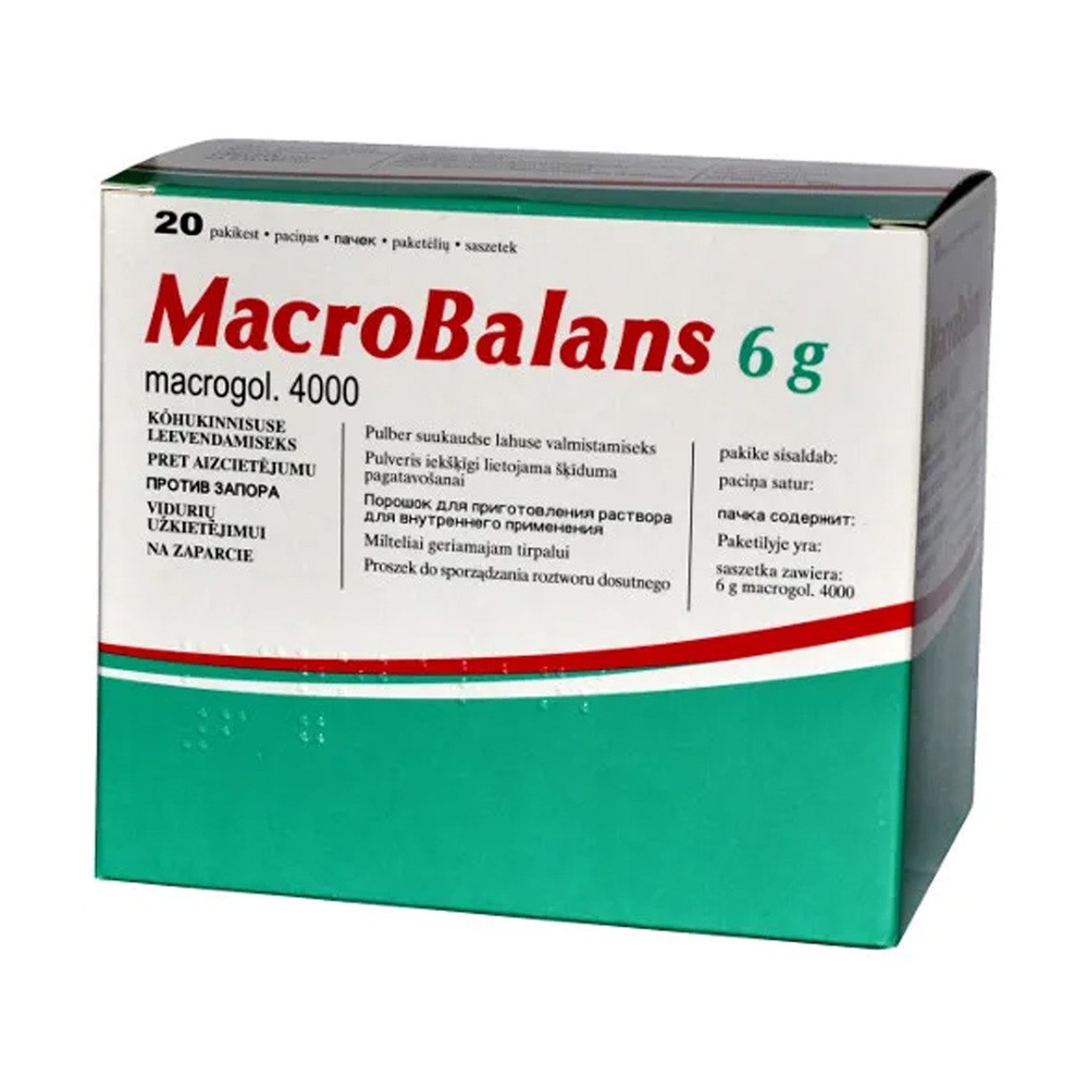 MacroBalans, proszek do sporządzania roztworu doustnego, 6 g x 20 saszetek