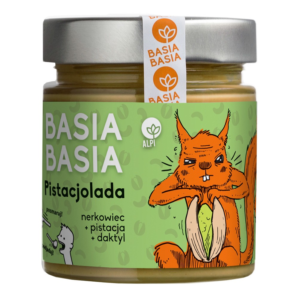 Basia Basia Pistacjolada - krem na bazie nerkowców z pistacjami i daktylami w proszku 195 g