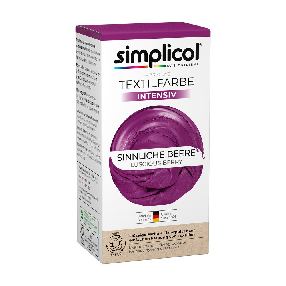 BioLife Simplicol Barwnik Farba Do Tkanin Zmysłowa Jagoda