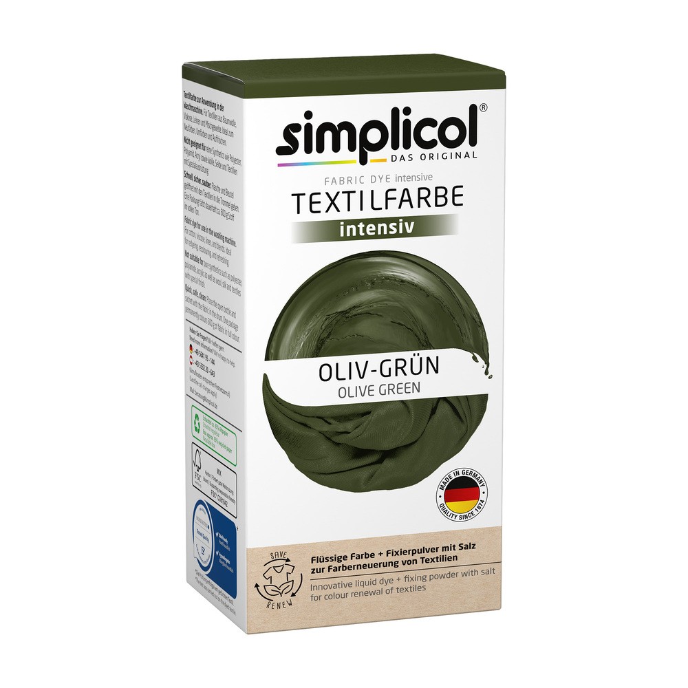 BioLife Simplicol Barwnik Farba Do Tkanin Oliwkowa Zieleń