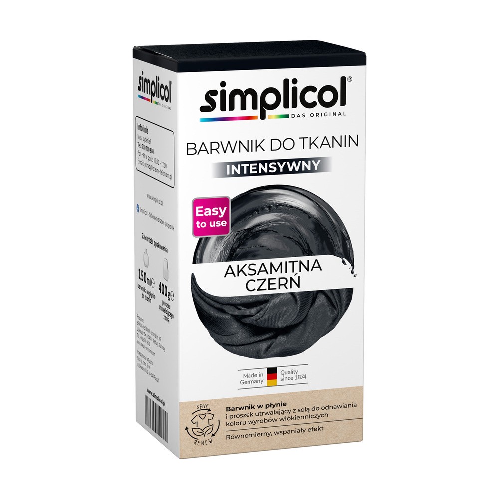 BioLife Simplicol Barwnik Farba Do Tkanin Ubrań Czarny