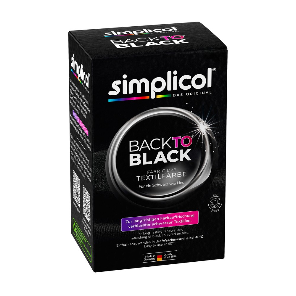 Simplicol simplicol Back to kolor i głęboki, kolorowe odświeżania, odświeżanie kolorów i textilfaer stosowania przeznaczone na pralka 2512