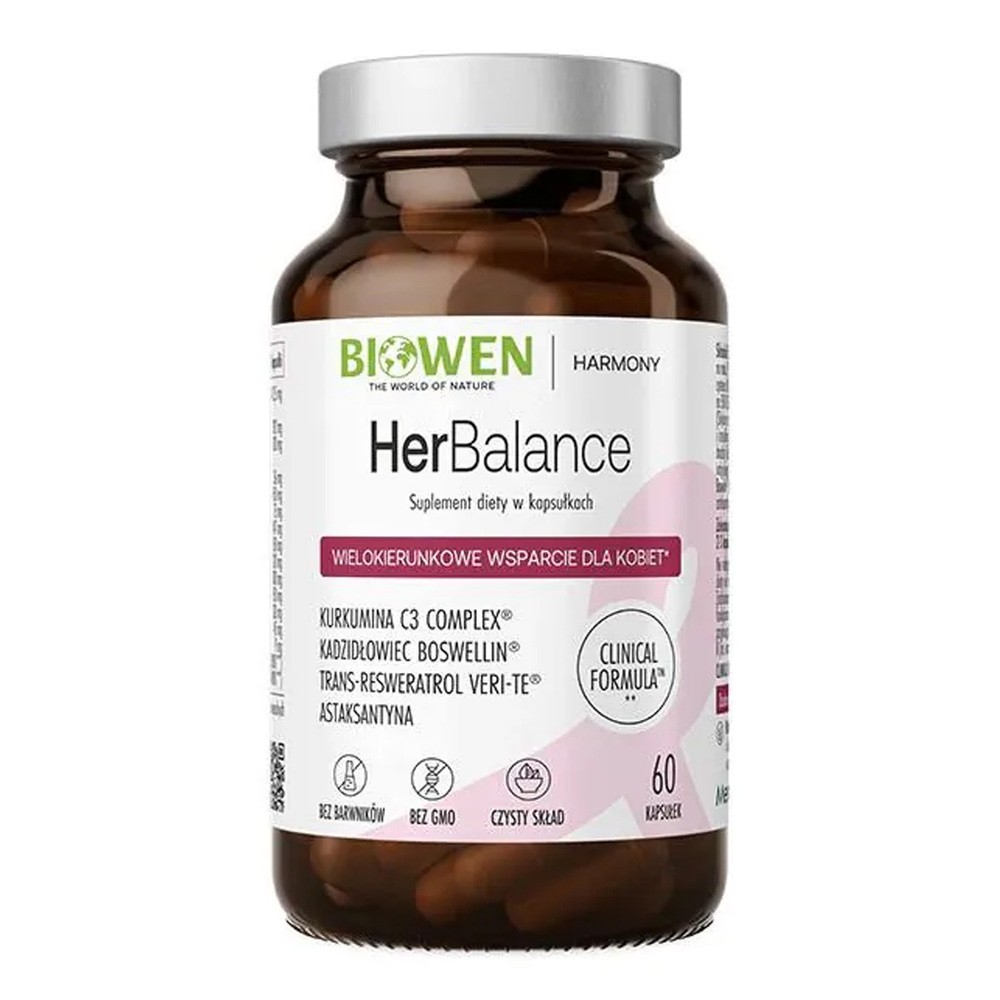 Biowen HerBalance Witaminy Dla Kobiet Kurkuma Zielona Herbata 60 Kapsułek