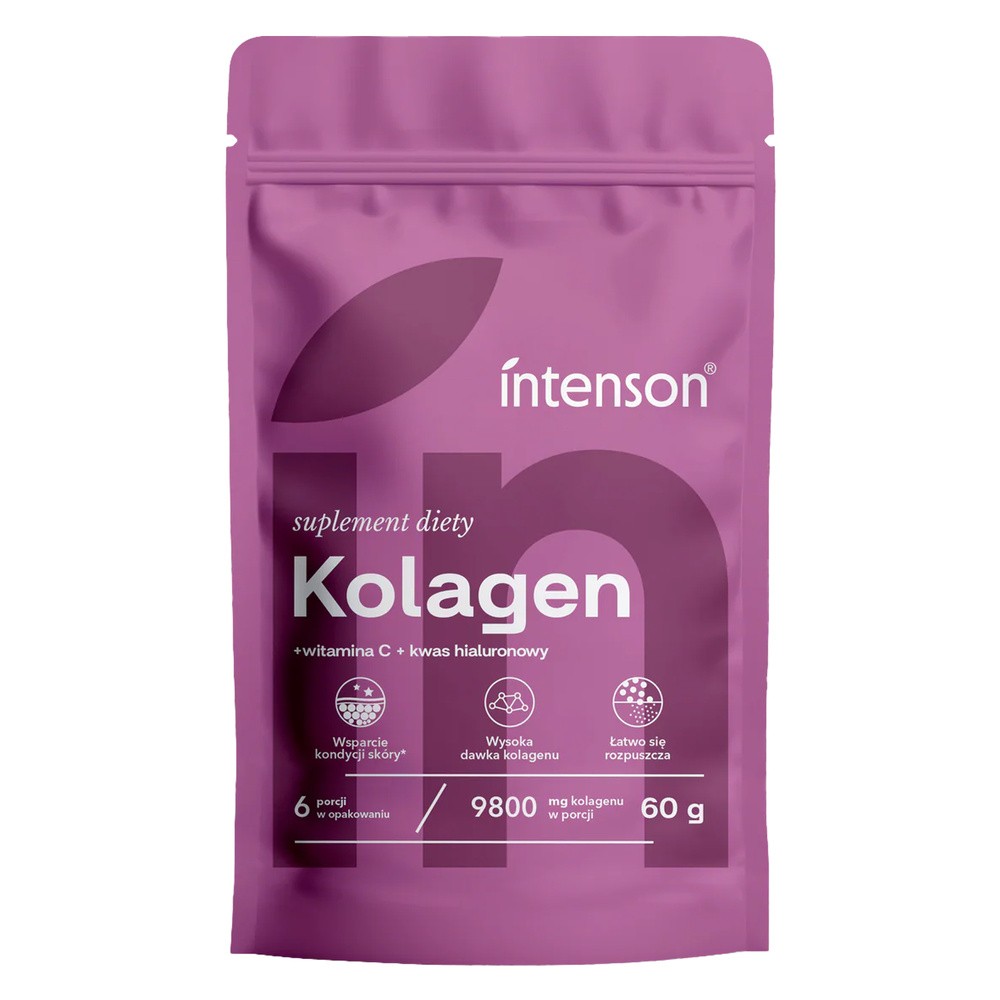 Intenson Kolagen + witamina C + kwas hialuronowy, proszek, 60 g