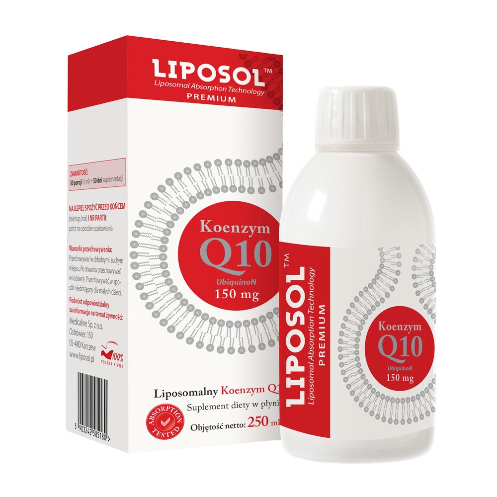 Liposol, Liposomalny Koenzym Q10 (UbiquinoN) 150 mg, płyn, 250 ml