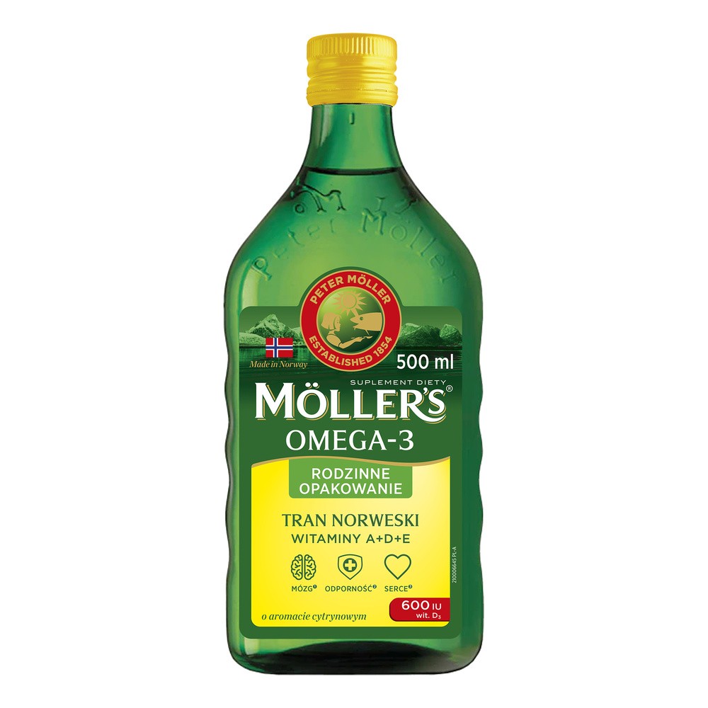 Moller's Tran Norweski, powyżej 3 lat, aromat cytrynowy, 500 ml