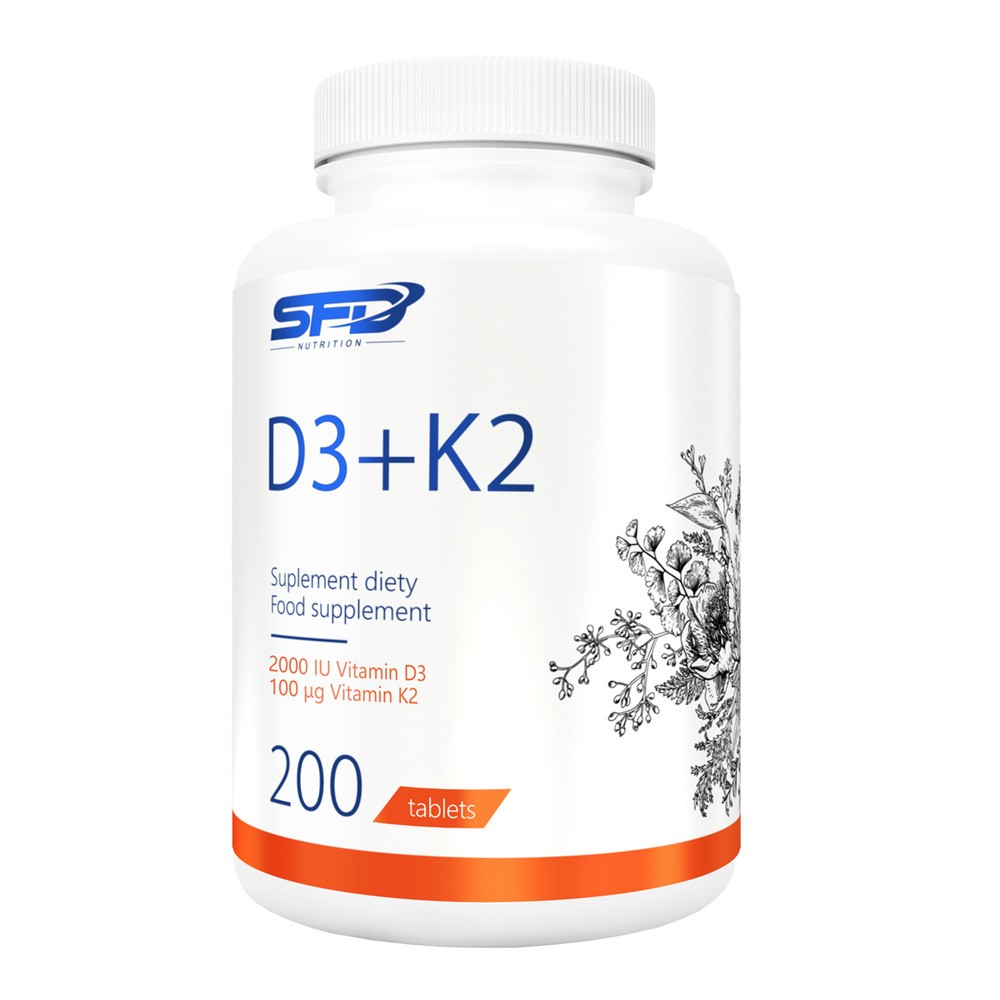 SFD D3 + K2, witamina D 2000 j.m. + witamina K 100 µg, 200 tabletek​