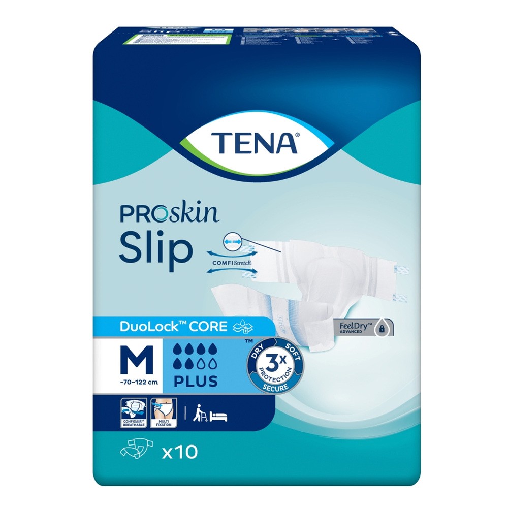 TENA Slip ProSkin Plus, pieluchomajtki, rozmiar M, 10 szt.