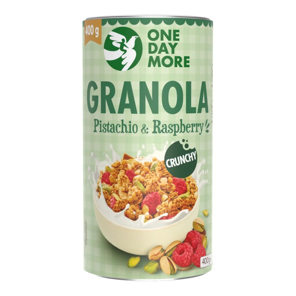 Granola Pistacjowa z malinami 450g Pistachio & Raspberry OneDayMore
