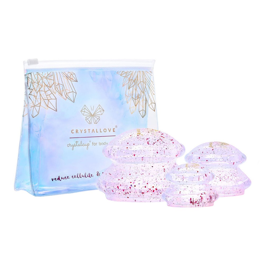 Crystallove CRYSTALLOVE Crystalcups Bańki silikonowe do masażu ciała z brokatem