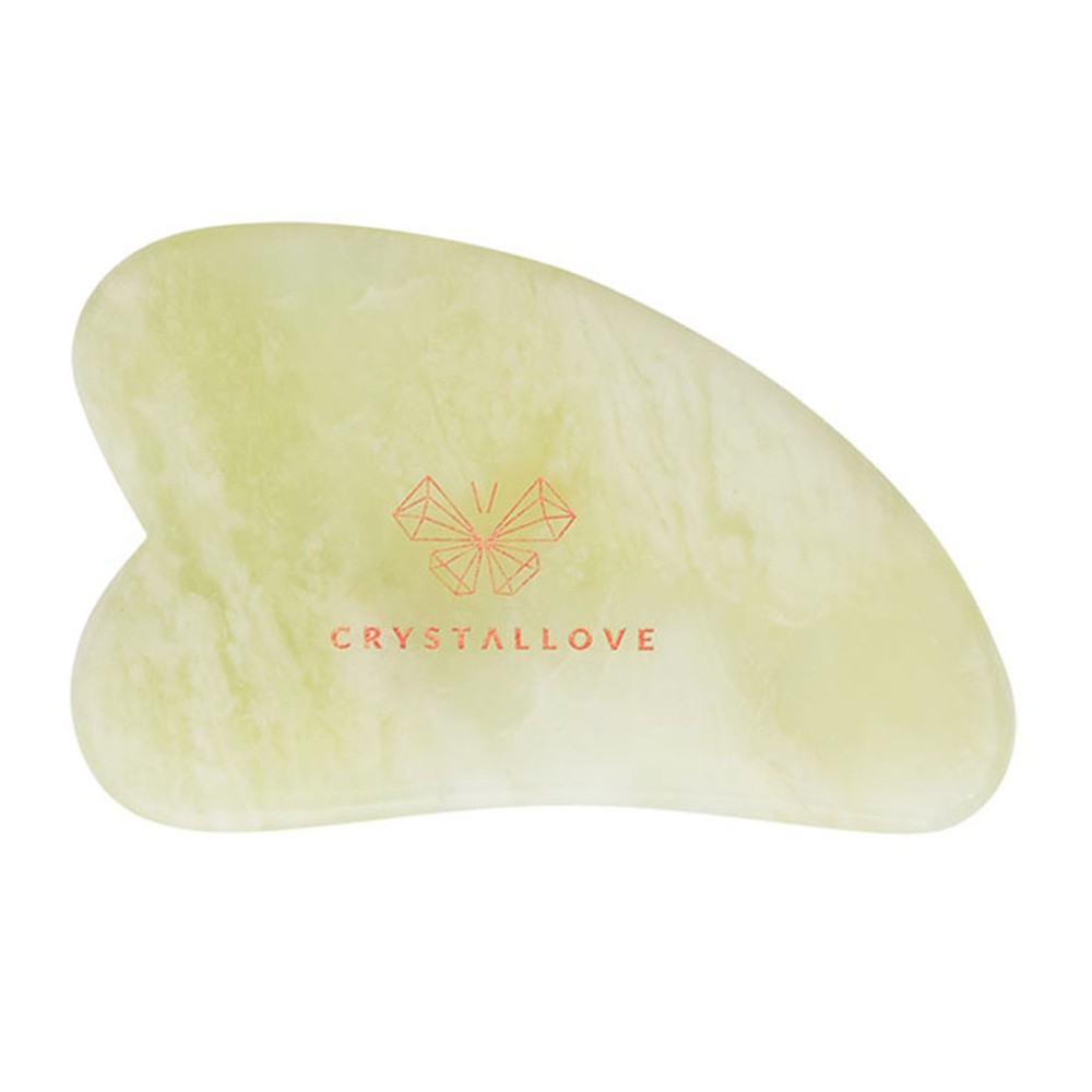 Crystallove Crystallove Płytka do Masażu Twarzy Gua Sha z Jadeitu Oczyszcza z toksyn, poprawia krążenie 1 szt.