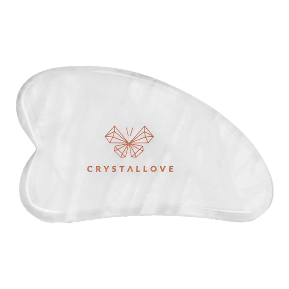 Crystallove Crystallove Płytka do Masażu Twarzy Gua Sha z Kryształu Górskiego Oczyszcza z toksyn, poprawia krążenie 1 szt.