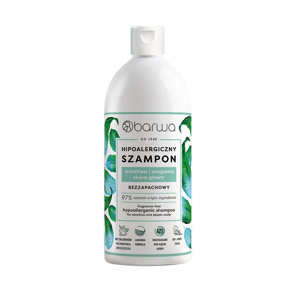 Hipoalergiczny szampon bezzapachowy do skóry wrażliwej i atopowej 400ml BARWA