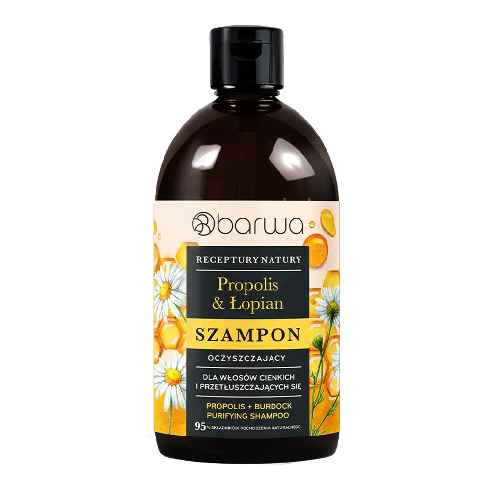 BARWA Receptury Natury Szampon oczyszczający do włosów cienkich i przetłuszczających się - Propolis & Łopian