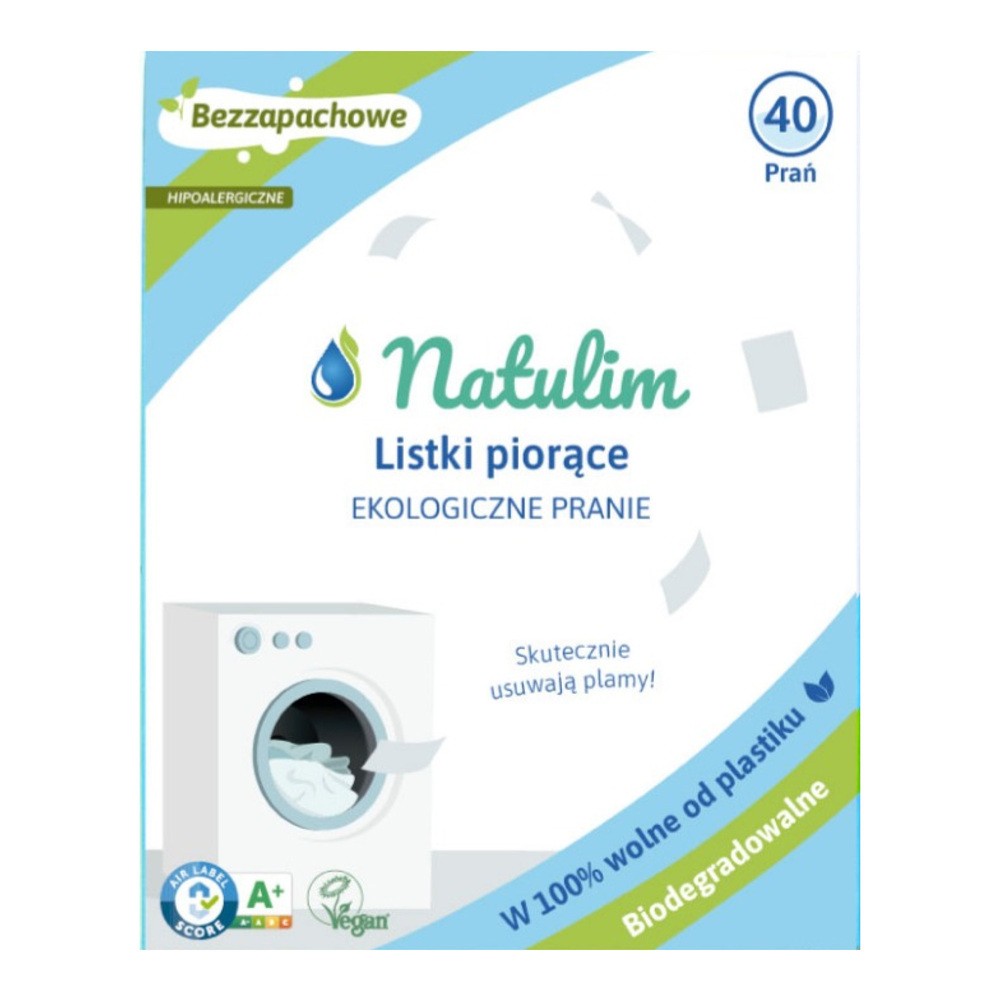 Natulim, Eko listki do prania, Bezzapachowe, 40 sztuk NNT00748