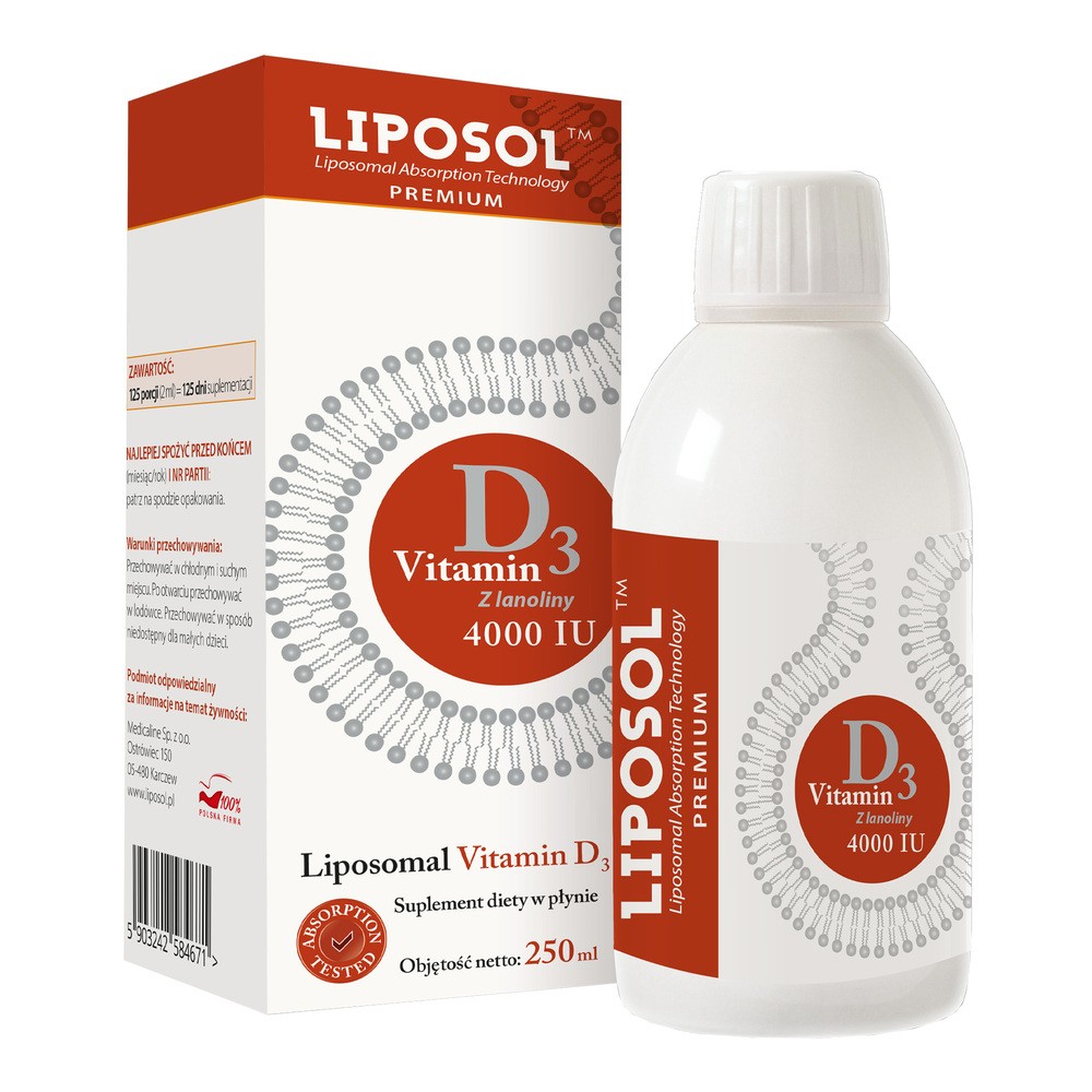 Liposol Liposomalna Witamina D3 40000 IU, płyn 250 ml