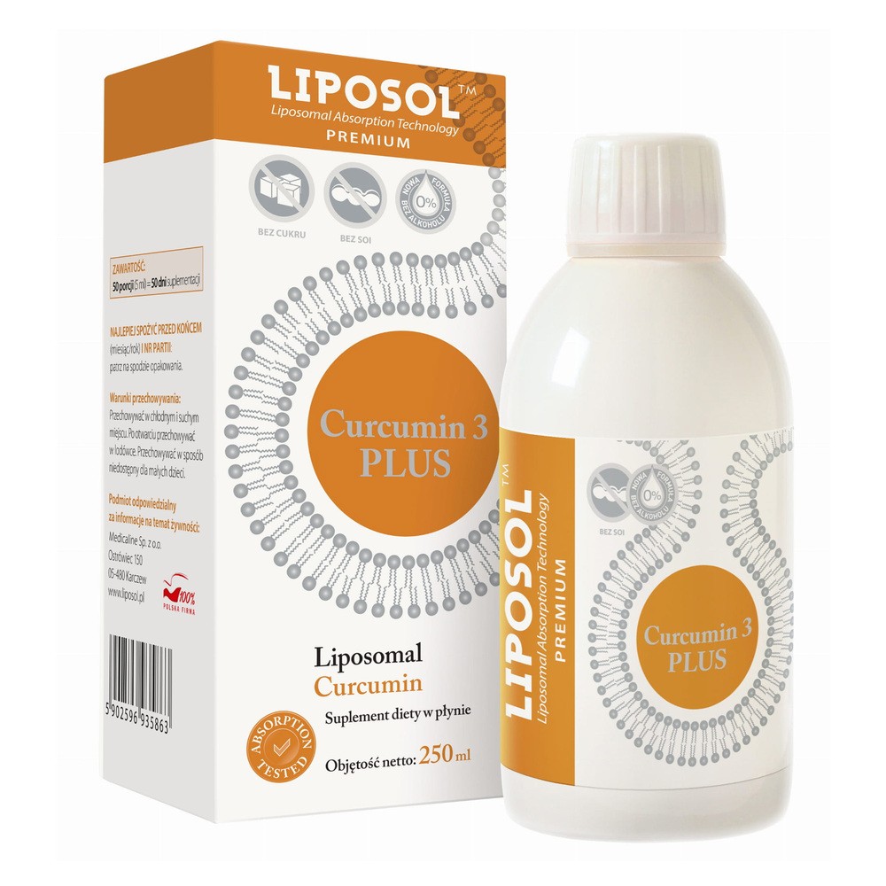 Medicaline Liposol Curcumin C3 Complex Liposomalna kurkumina 250 ml - Medicaline BDB3-29500