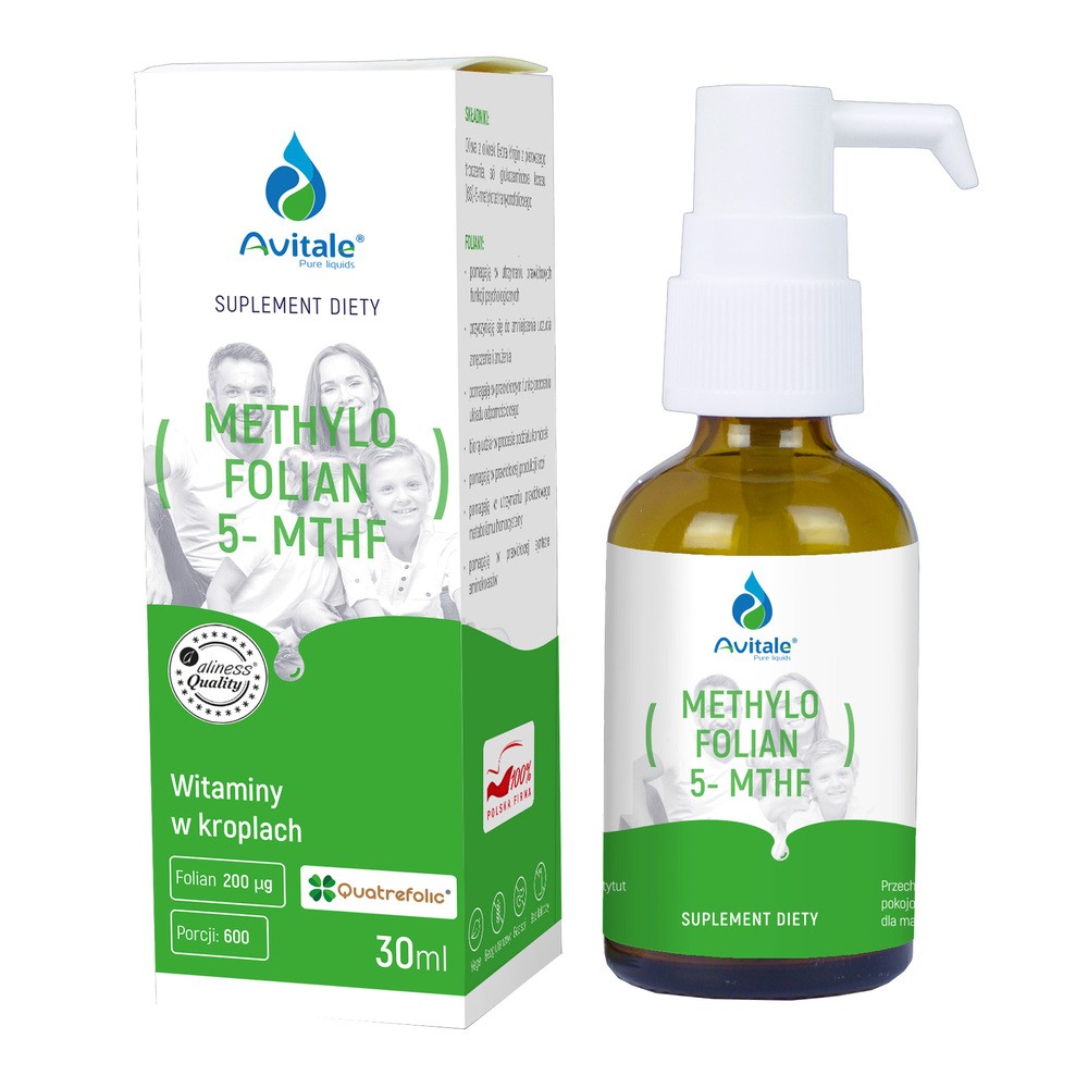 Avitale Methylofolian 5-MTHF, kwas foliowy, krople, 30 ml