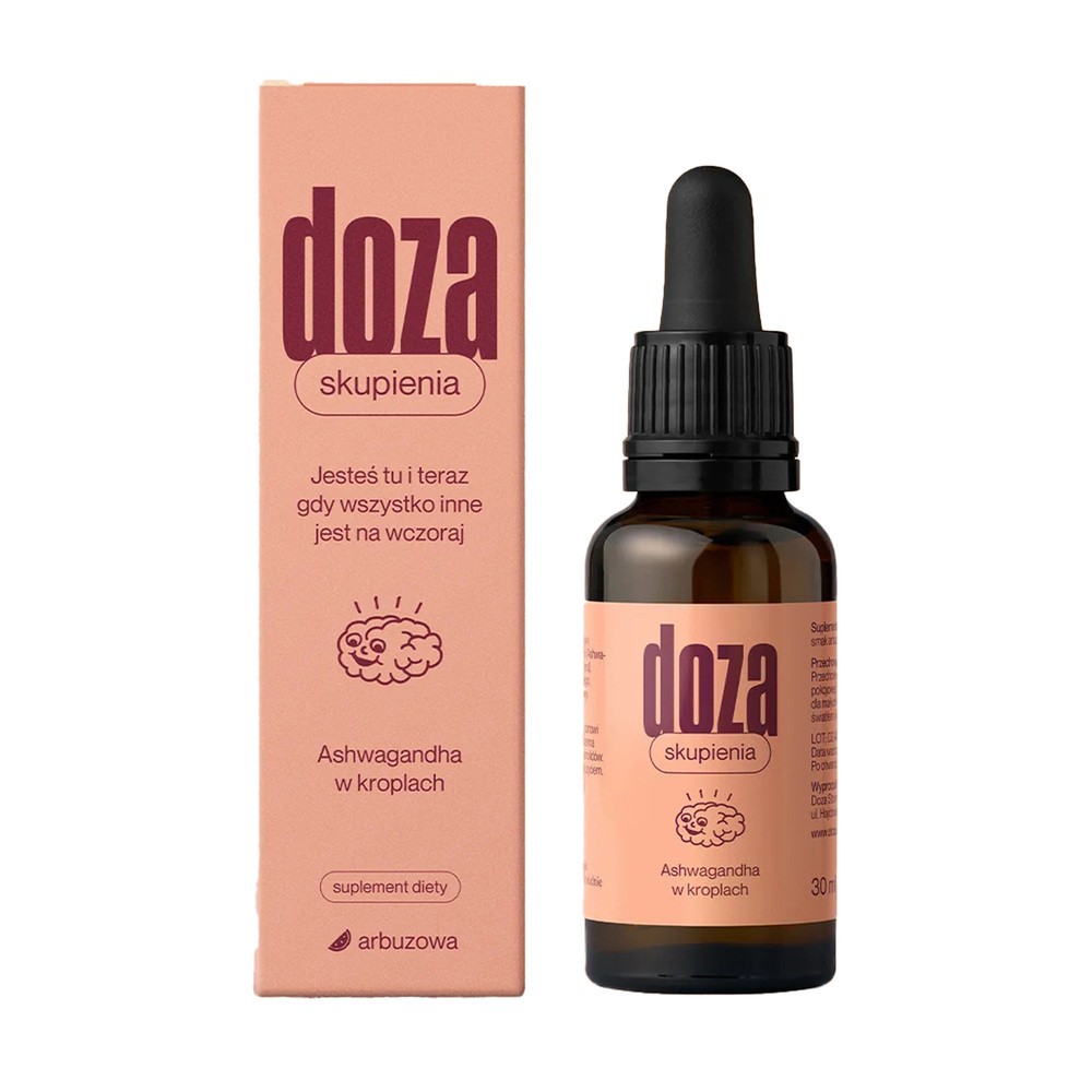 Doza Skupienia Ashwagandha, krople, smak arbuzowy, 30 ml