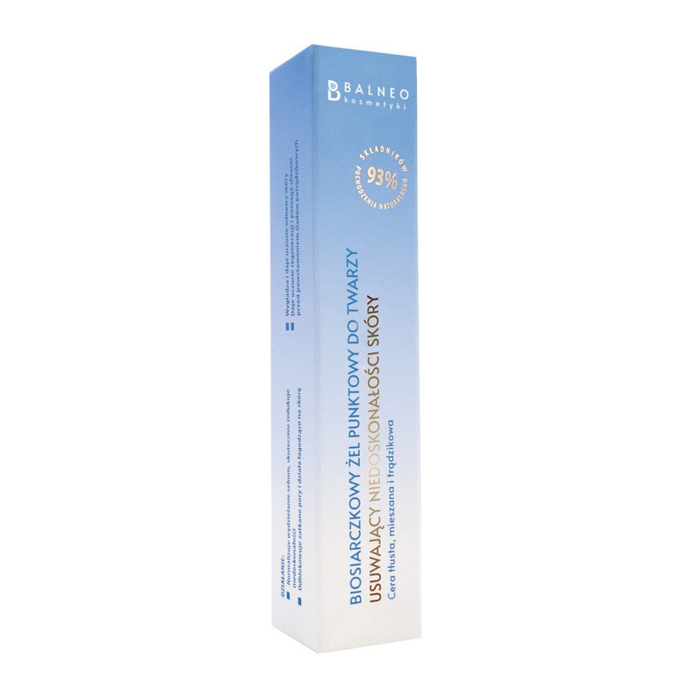 Balneo MALINOWE HOTELE SP Z O.O Biosiarczkowy Żel punktowy do twarzy 15 ml