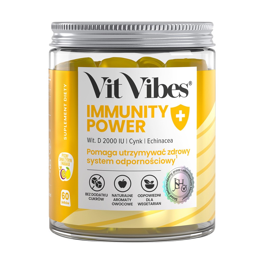 Vit Vibes Immunity Power żelki smak marakuja cytryna, 60 szt.