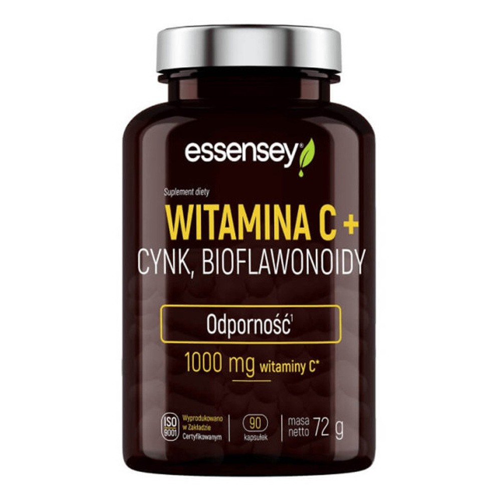 Essensey Witamina C + cynk, bioflawonoidy, Suplement diety, 90 kapsułek
