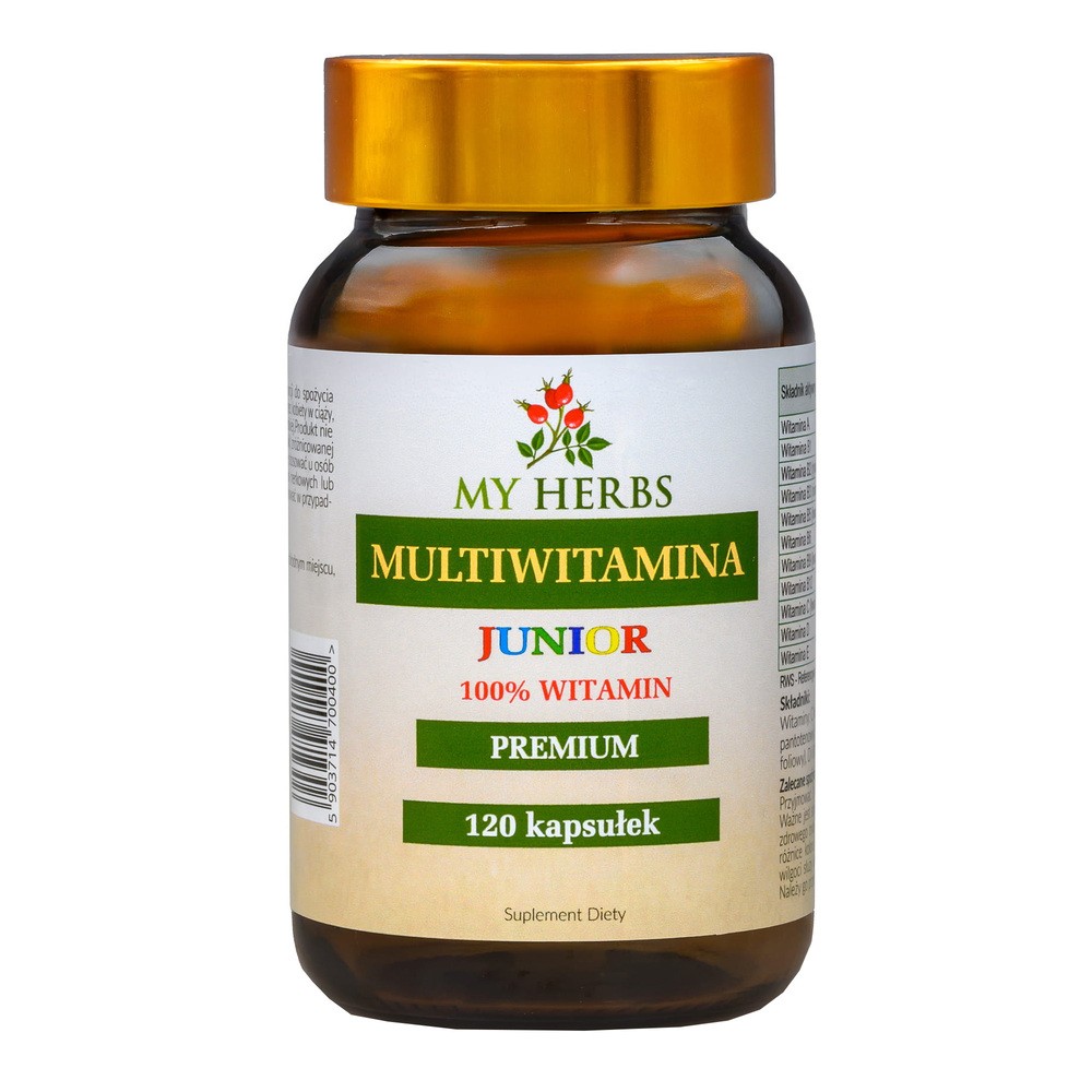 Bio Herbs, Multiwitamina Junior (Wit: Ade, Wit. C, Wit. B), 120 Kaps.