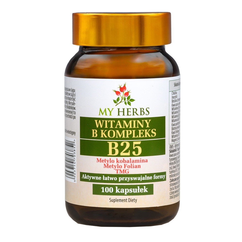 My Herbs Witaminy B Kompleks B 25, kapsułki, 100 szt.