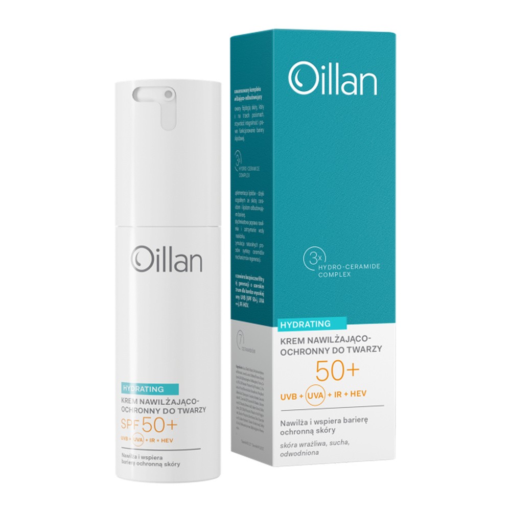 Oillan Hydrating krem nawilżający do twarzy dla skóry suchej i wrażliwej SPF50+ 50 ml