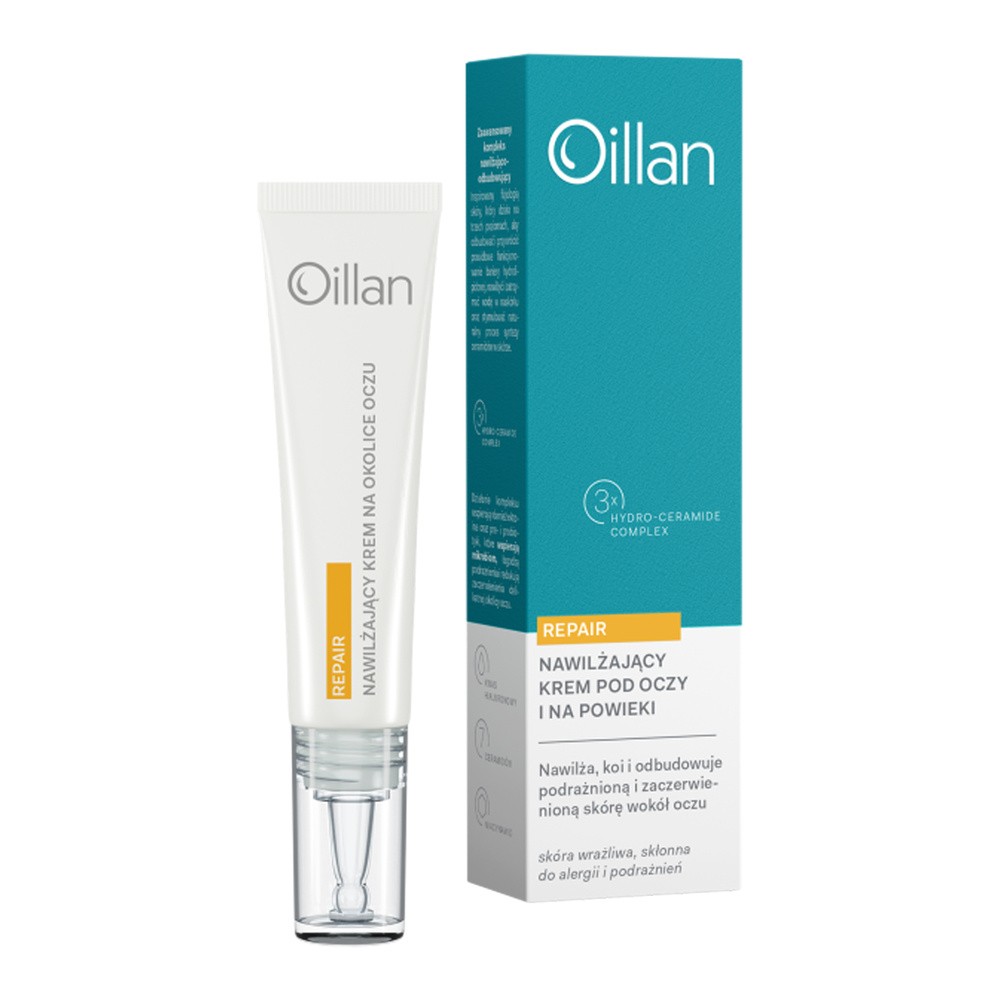 Oillan Repair kojąco-nawilżający krem pod oczy i na powieki dla skóry wrażliwej i suchej 15 ml