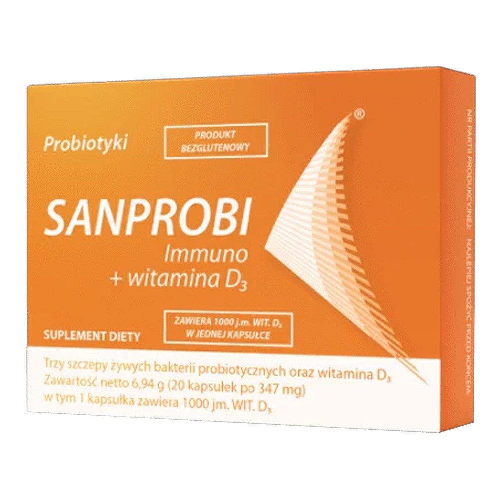 SanProbi Immuno + witamina D3, 20 kapsułek