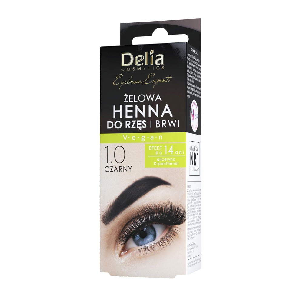 Delia Cosmetics Henna do brwi żelowa Czarna nr 1.0