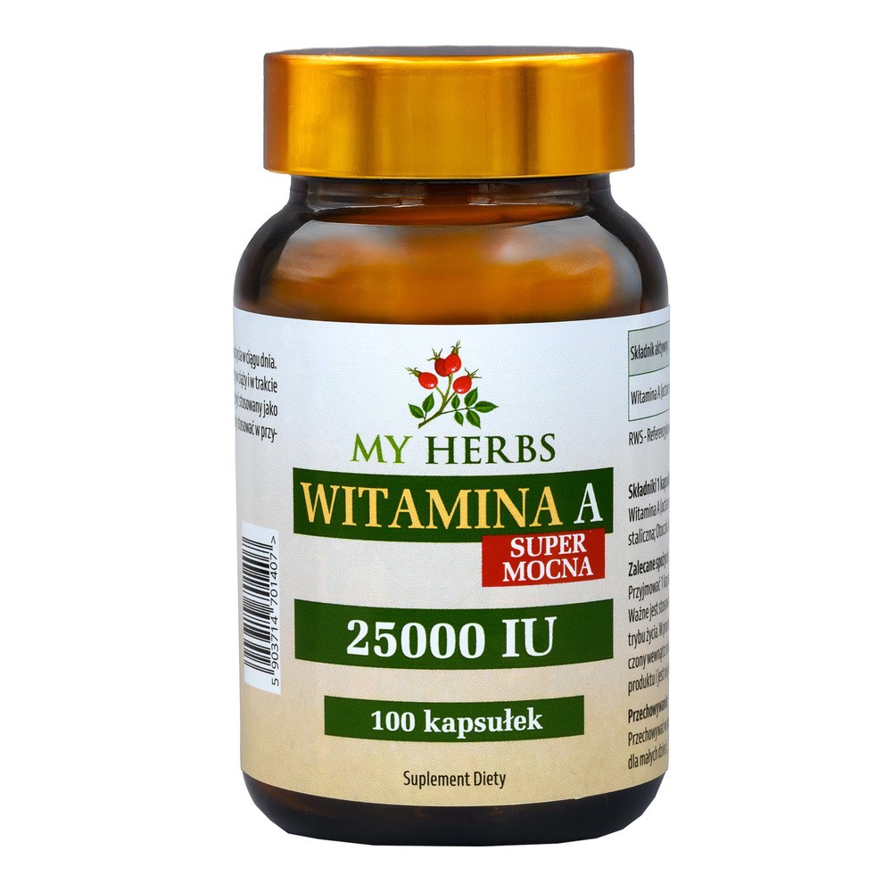 My Herbs Witamina A Super Mocna, kapsułki, 100 szt.