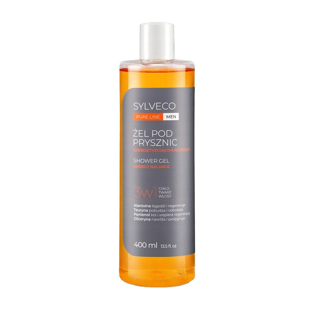 Sylveco Pure Line Men Energetyzująco-Łagodzący Żel pod Prysznic dla Mężczyzn 3w1 400ml